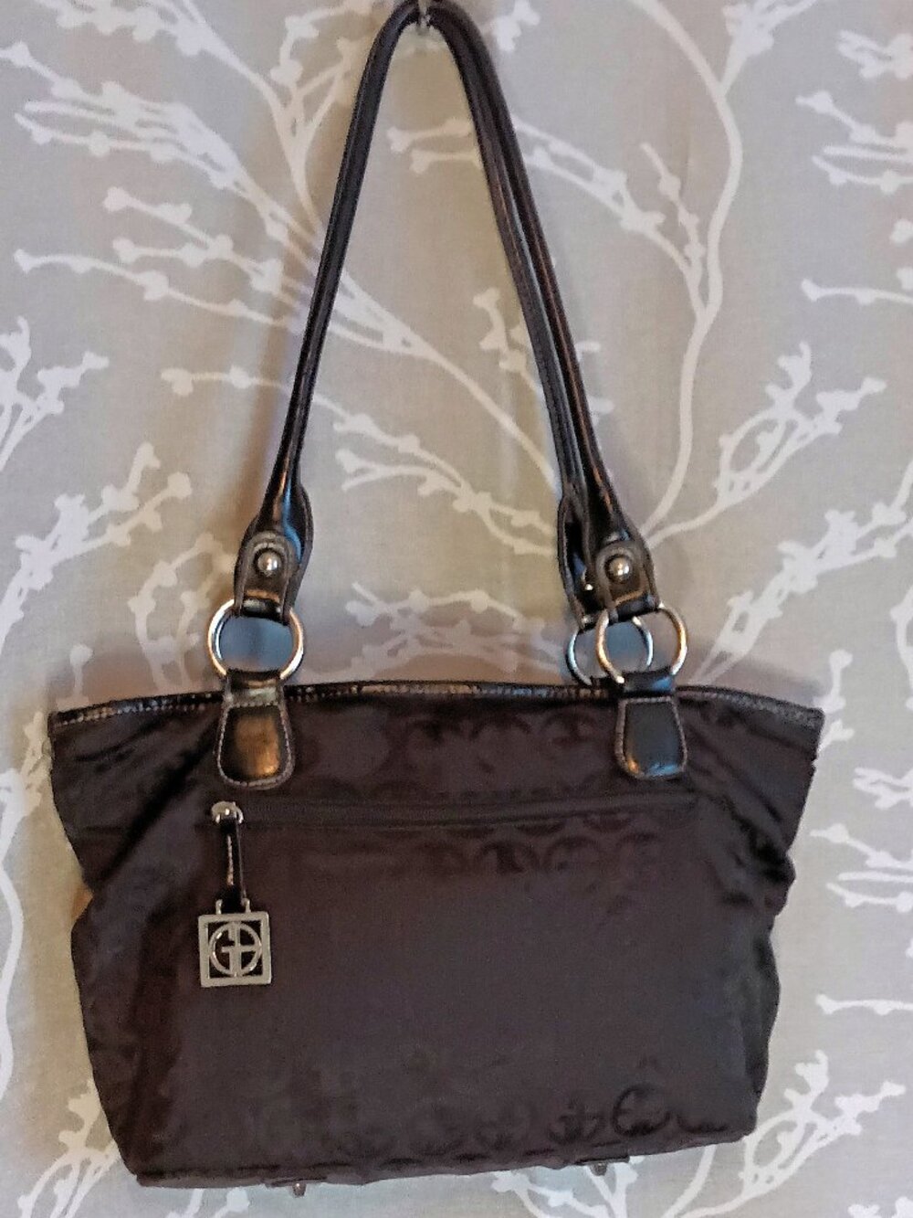 Giani Bernini Black Signature Monogram Jacquard Shoulder Bag